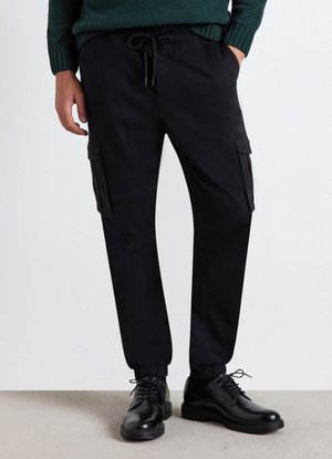 Calliope, PANTALONE LUNGO TINTA UNITA - Pantaloni cargo - nero ultrablack