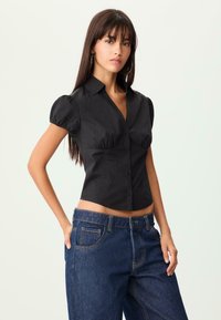 SHORT SLEEVE  - Blúzka so zapínaním na gombíky - black