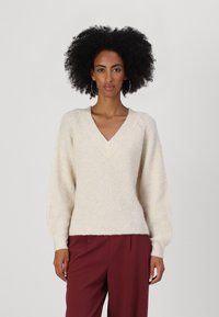 JDY JDYINGEBORG ADA LIFE V-NECK - Vesta - pumice stone