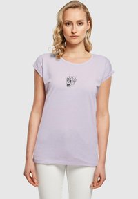 Merchcode FRIDA KAHLO SKELETON EXTENDED SHOULDER TEE - Marškinėliai su spaudiniu - lilac