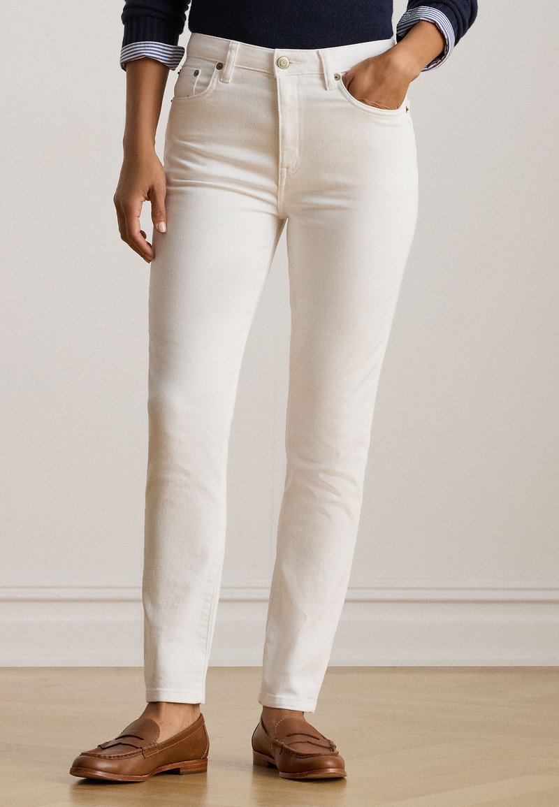 Lauren Ralph Lauren HIGH RISE SKINNY ANKLE JEAN - Aptempti džinsai - white