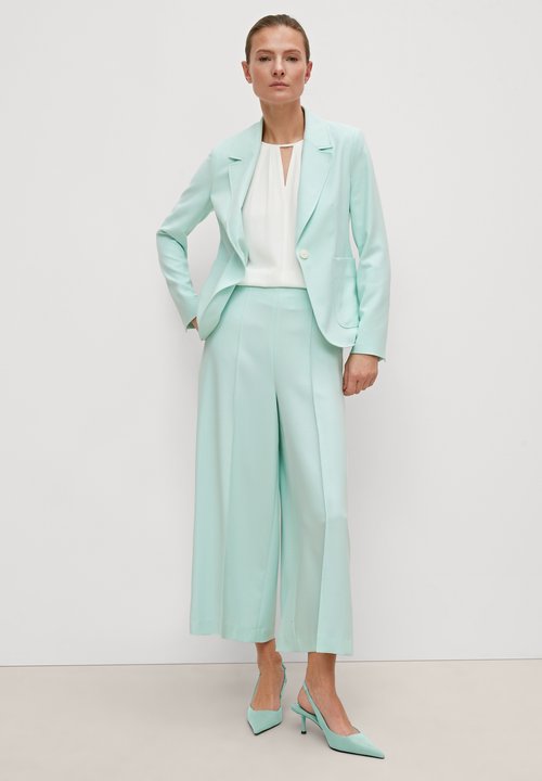Blazer Donna Comma – Mistolino, Colletto A Risvolto, Manica Lunga