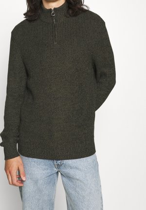 Strickpullover - mottled olive