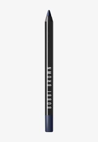 Bobbi Brown marinblå eyelinerpenna med en spetsig, vass topp och en glansig svart kropp med vit text längs längden.
