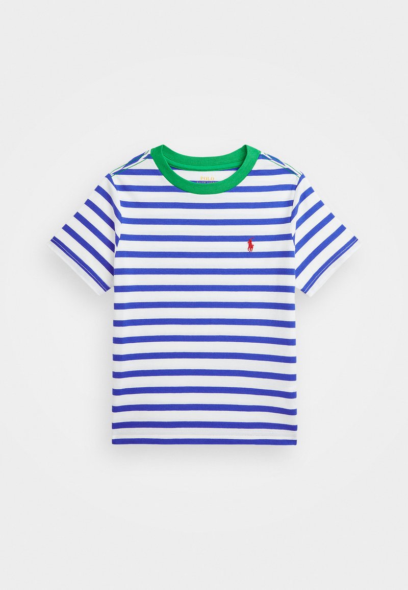Polo Ralph Lauren - STRIPED COTTON JERSEY RINGER TEE - Print T-shirt - paper white/travel blue, Enlarge