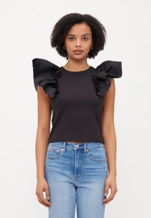 ONLTAYA LIFE FRILL MIXs - T-shirt med print - black
