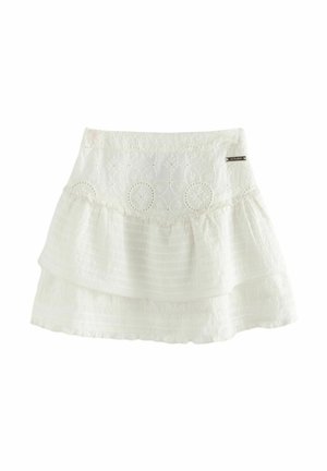 REGULAR FIT-BRODERIE TIERED - Trapecinis sijonas - white