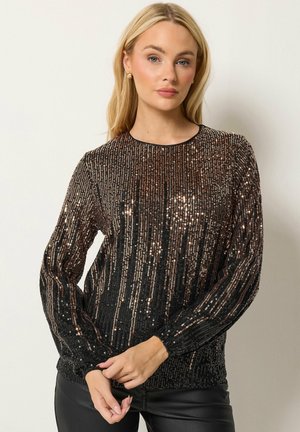 M&Co, WOMEN'S SEQUIN TOPS - Bluse - black