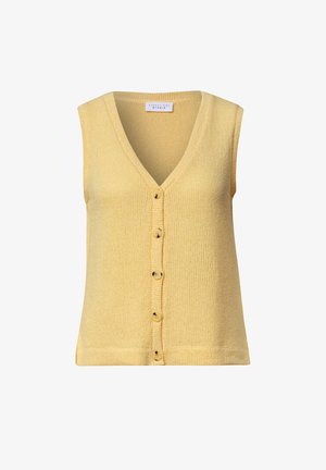 Street One Studio, VEST WITH V-NECK IN KNIT OPTIC - Smanicato - snap yellow