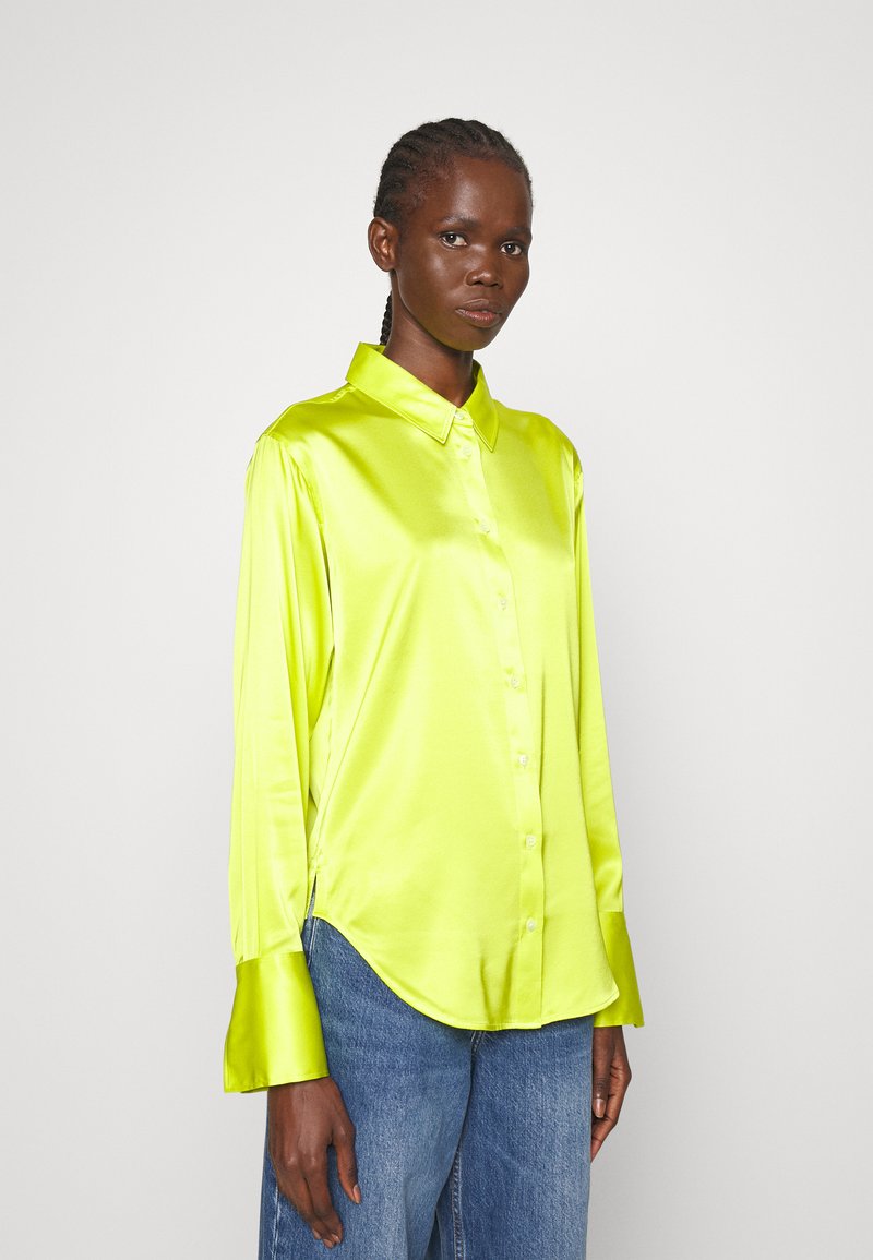 FRAME THE STANDARD - Button-down blouse - flash lime/neon yellow
