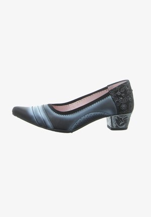 Classic heels - czarny+kwiaty
