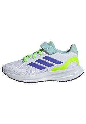 adidas Performance RUNFALCON 5 EL C - Katujuoksukengät - cloud white    blue   lucid lemon