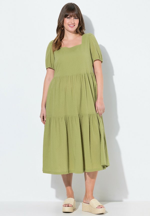 SHORT SLEEVE FLOUNCE PANEL - Freizeitkleid - sage