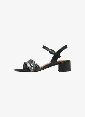 Ankle cuff sandals - black comb