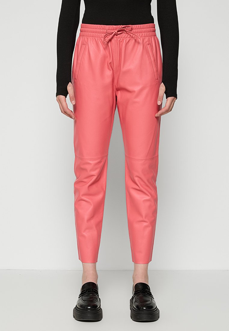 Oakwood Leren broek donkerroze