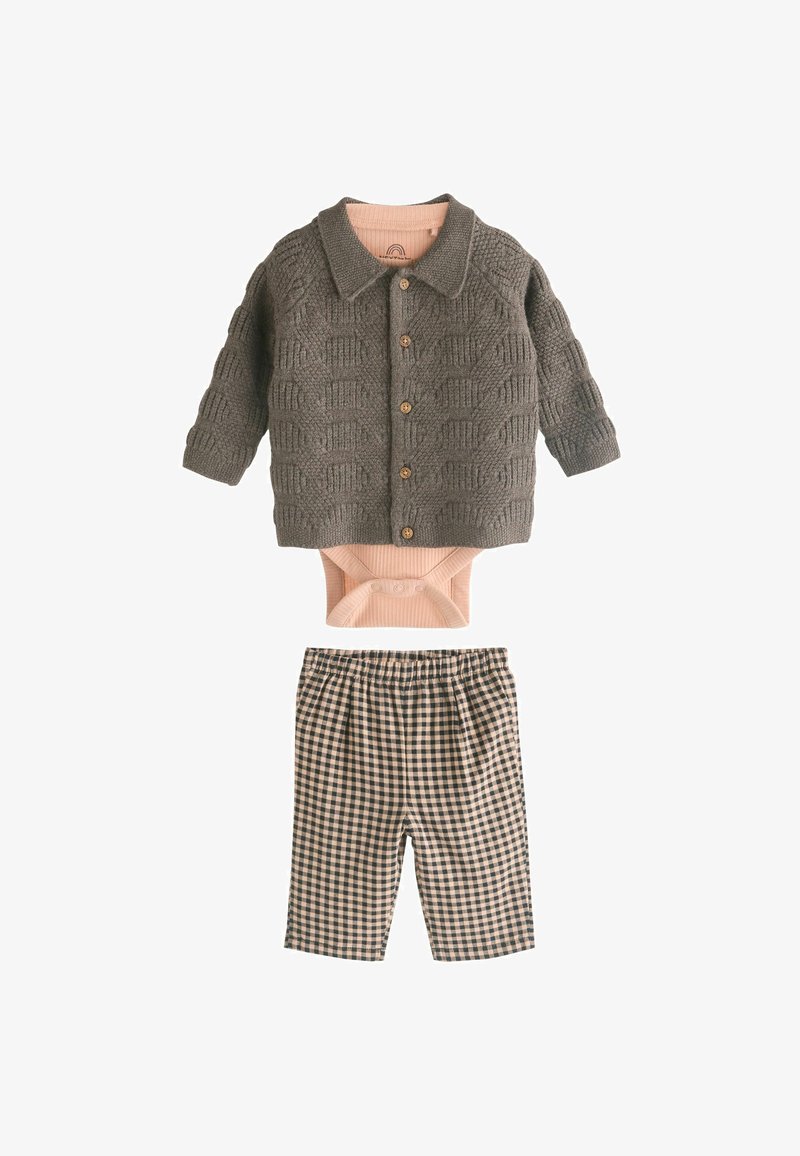 Next 3 PIECE SET STANDARD - Nadrágok - brown check