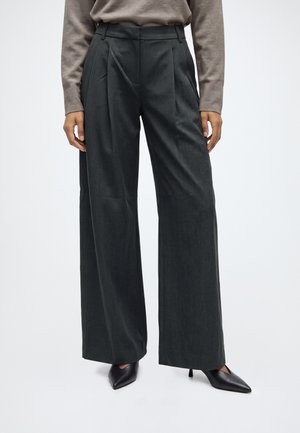 Weekday PLEATED SUITING TROUSERS - Wide Leg - dark grey