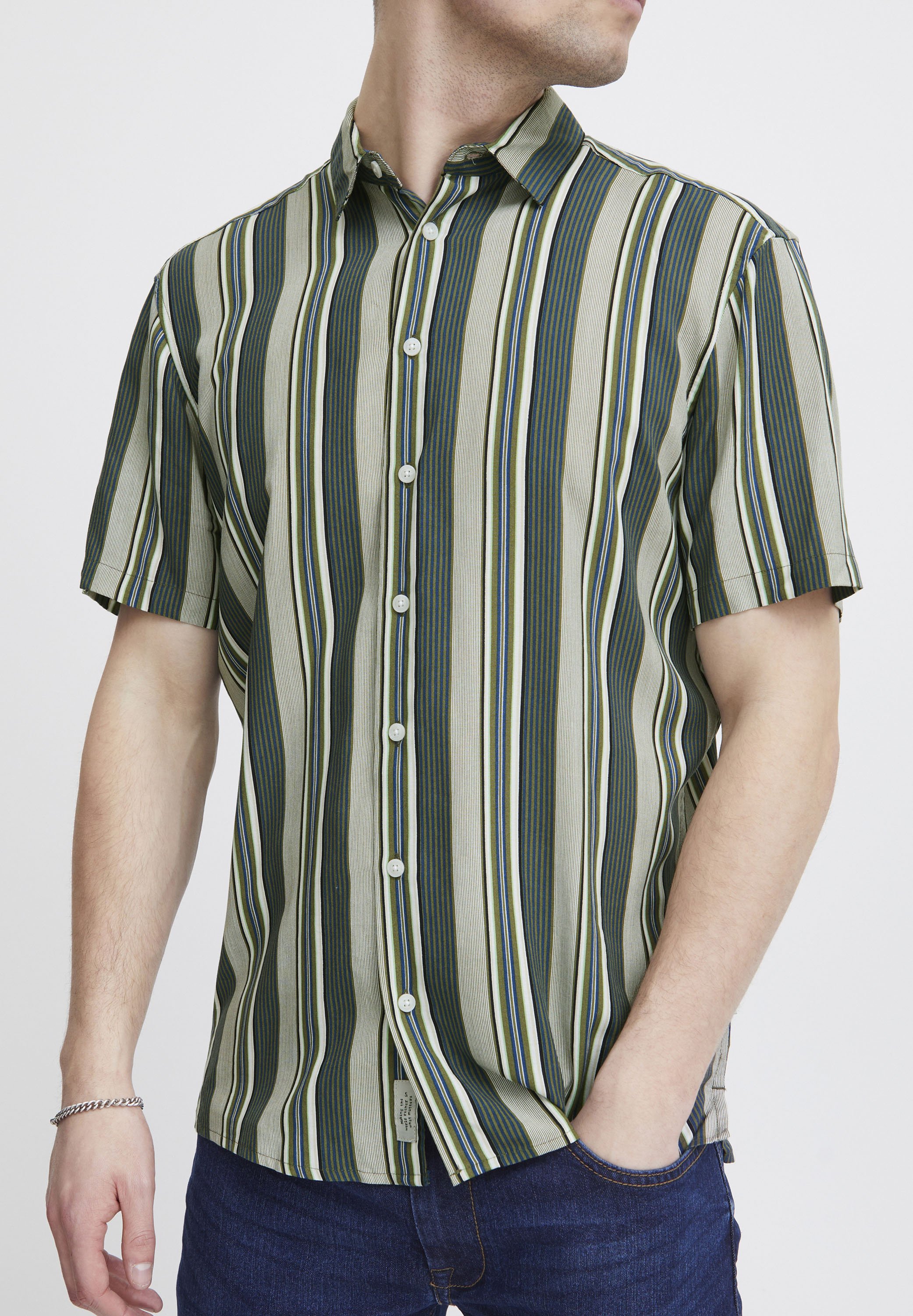BYPandina Women's Basic T-shirt in Marina Mix Striped Design