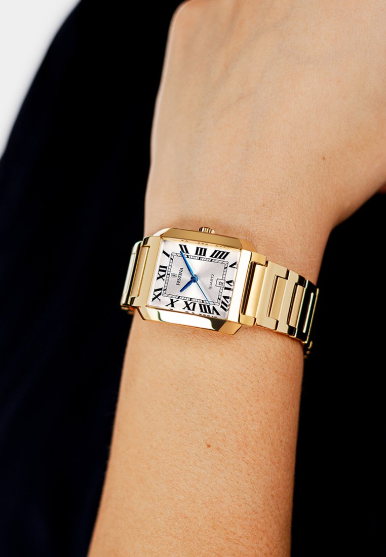 Festina Orologio Donna Placcato Oro PVD – Bracciale A Maglie, Vetro Zaffiro, 5 Bar F20023/2