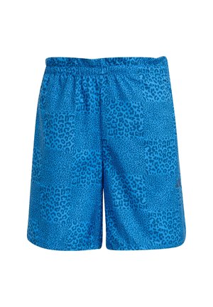 Plave kupaće gaće s uzorkom leoparda, s elastičnim pojasom i opuštenim krojem. Izrađene od laganog, brzo sušećeg materijala.