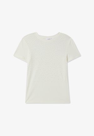 Terranova ELASTICIZZATA CON MICRO STRASS - T-shirt con stampa - bianco lana