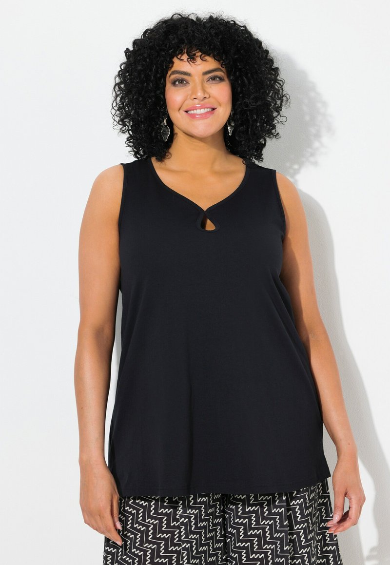 Ulla Popken KEYHOLE CUTOUT SWEETHEART NECKLINE - Top - black
