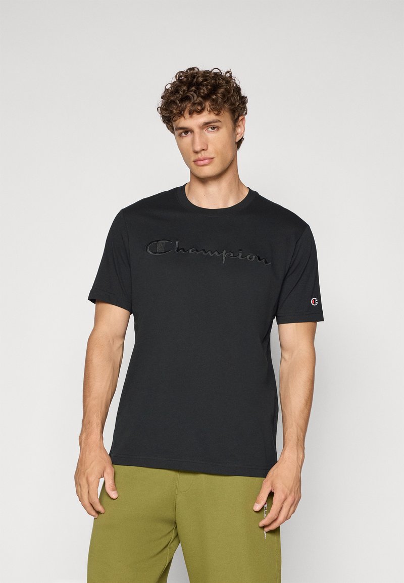 Champion ICONS TONAL CREWNECK WITH LARGE LOGO - T-Shirt print - black