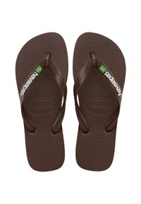 Havaianas - BRASIL LOGO BUTTERCREAM UNISEX - T-sandali - dark brown/white Miniaturna slika 1