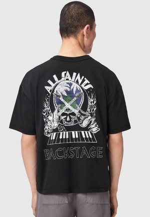 AllSaints, HULA SS CREW . - T-shirt imprimé - washed black