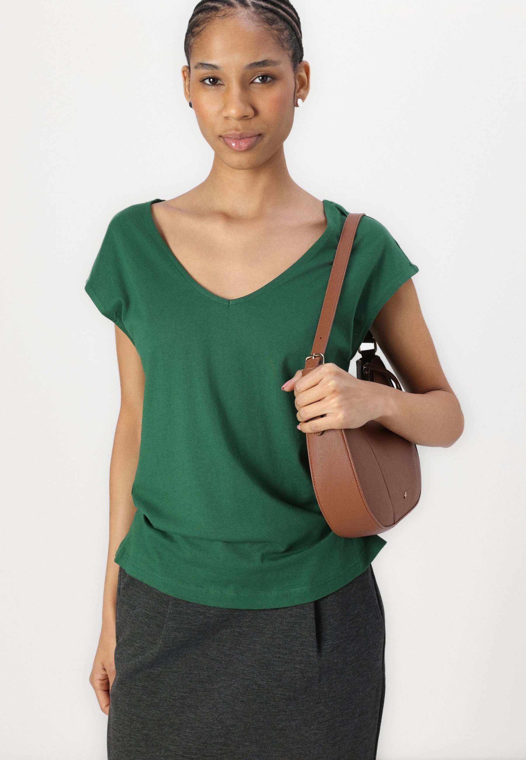 売れ筋商品|||アンナ フィールド Tシャツ レディース トップス Basic T-shirt - dark green Women's Gathered strappy top | Green | Diesel