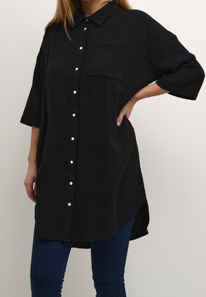 Button-down blouse - mottled black