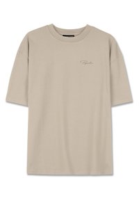 PIKE TEE - Print T-shirt - washed cozy beige/flint grey