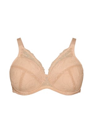 Devoted By Zizzi, GEPOLSTERTER SPITZEN-BH MIT BÜGEL - Σουτιέν με μπανέλα - beige