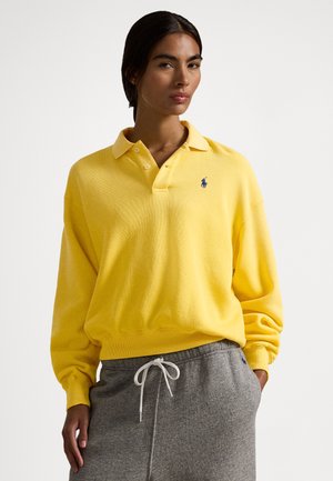 POLO-COLLAR FLEECE PULLOVER - Sweatshirt - collegiate yellow