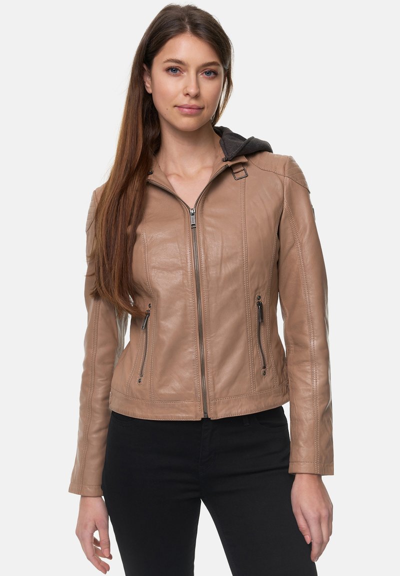 Tazzio Leather jacket beige Zalando