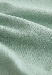 Weicher, leichter Stoff in einem pastellartigen Mintgrün, mit glatter Textur und dezenten Rippmustern, ideal für Bekleidung oder Textilanwendungen.