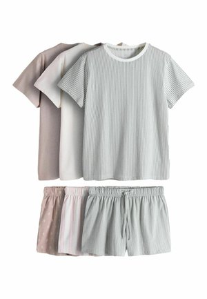 THE SET, REGULAR FIT - 3 PACK T-SHIRT AND SHORT PYJAMA SETS . - Nachtwäsche Set - stripe  polka dot  pink stripe