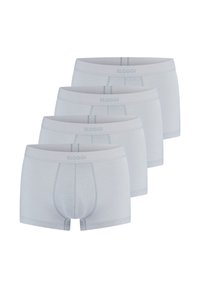 Sloggi men's boxer briefs in light gray, featuring a soft fabric, elastic waistband, and a front pouch. Four pieces in total.