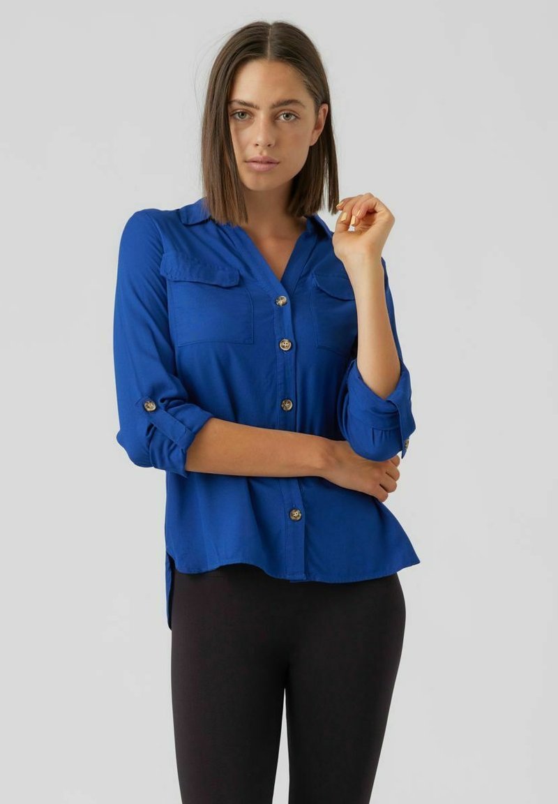 Vero Moda VMBUMPY L/S NEW NOOS - Button-down blouse - sodalite blue