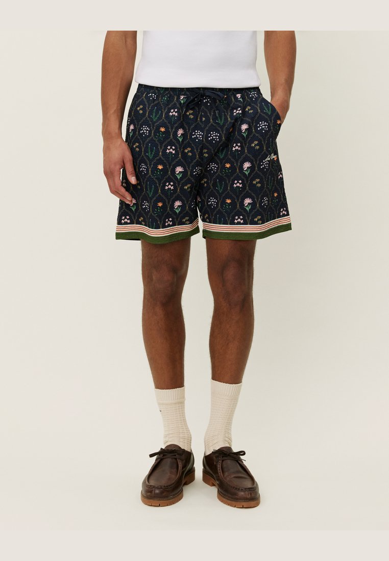Les Deux - STAN WILD FLOWERS SWIMSHORTS - Šortai - dark navy, Padidinti