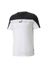 Puma - AROUND THE BLOCK  - T-shirt print - white/black Miniatuurafbeelding 1