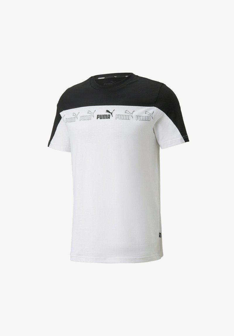 Puma AROUND THE BLOCK  - Camiseta estampada - white/black