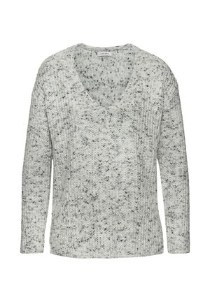V-AUSSCHNITT - Jumper - grau-creme