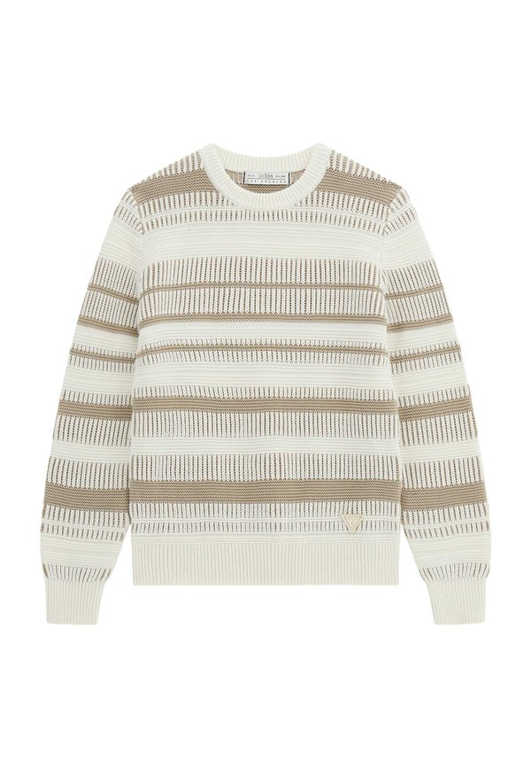 MIT STREIFEN ALS PRÄGUNG - Strickpullover - mehrfarbig beige