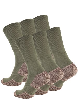 6 PAAR MIT SPEZIALPOLSTERUNG - Chaussettes - olivegrün