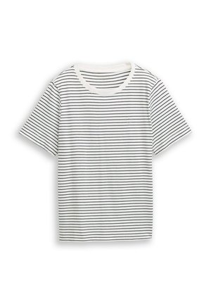TOM TAILOR, TOM TAILOR T-SHIRT T-SHIRT AUS BAUMWOLLE - Základné tričko - offwhite navy thin stripe
