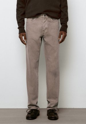 Massimo Dutti, TAPERED FIT JEANS - Straight leg jeans - light brown