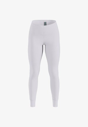 White seamless thermal leggings with fitted ankles and a small logo on the left thigh, set against a white background.