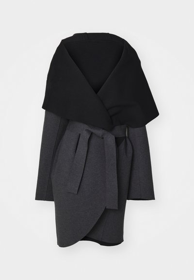 Norma Kamali SHAWL COLLAR COAT REVERSIBLE - Classic coat - dark heather grey/black