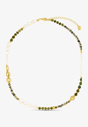 Orelia, MOSS SEMI PRECIOUS & PEARL MIXED BEAD - Nyaklánc - green